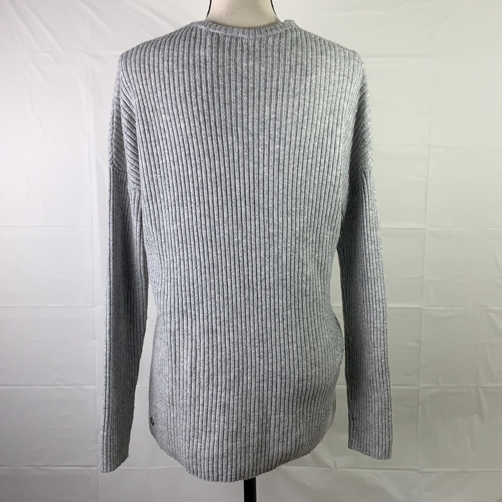 Zella Gray Ribbed Wrap Sweater - Picture 7 of 8